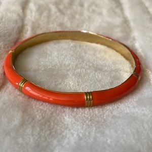 J. Crew orange enamel bamboo bangle bracelet